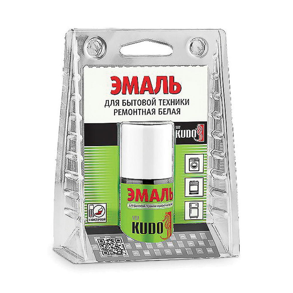 Эмаль для бытовой техники белая 15 мл (флакон с кисточкой) (12) "kudo" ku-7k1311-12