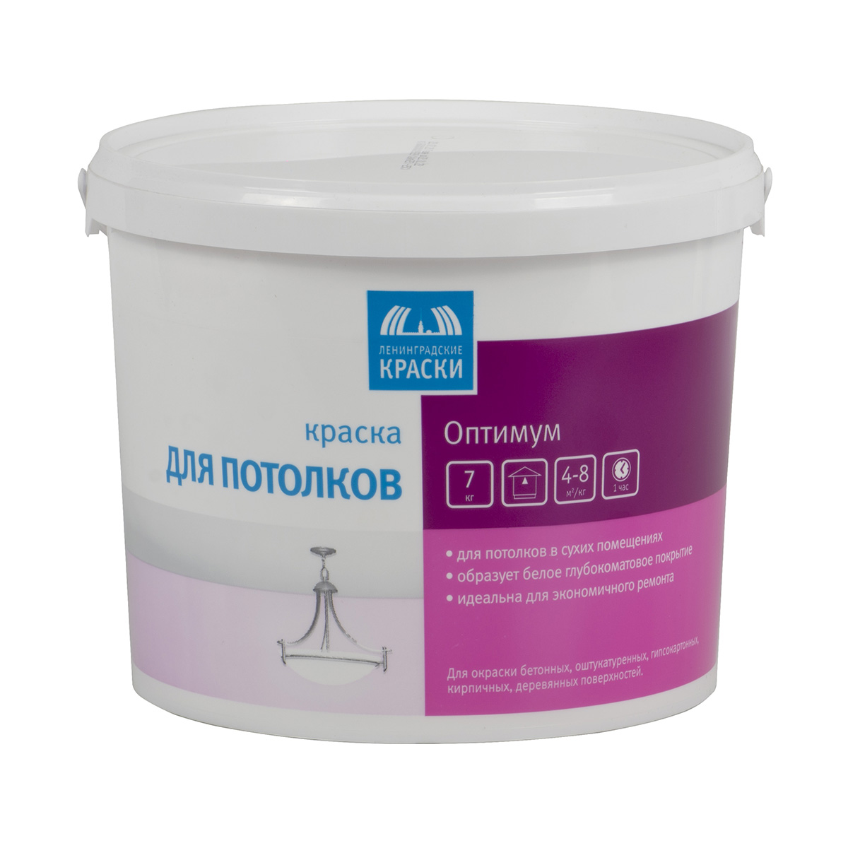 Краска в/д "оптимум" для потолков  7 кг (1) текс