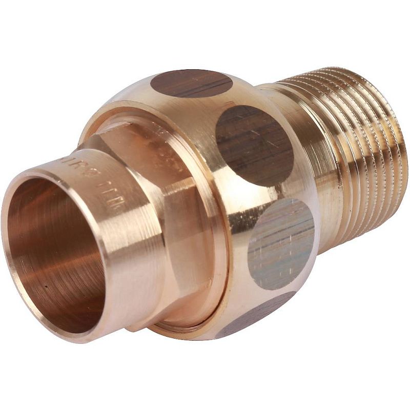 Американка (сгон) 22x1" НР с плоской прокладкой под пайку бронзовая SANHA 14331221