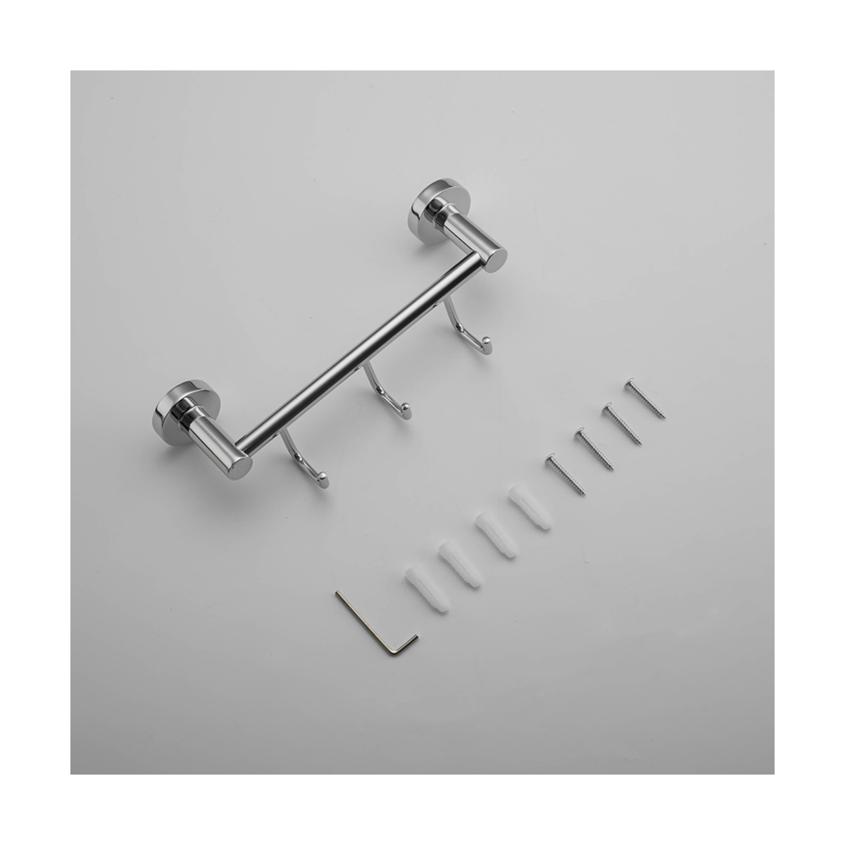 Крючок-вешалка на планке (3 крючка) r15115-3, хром (1/20/40) "frud"