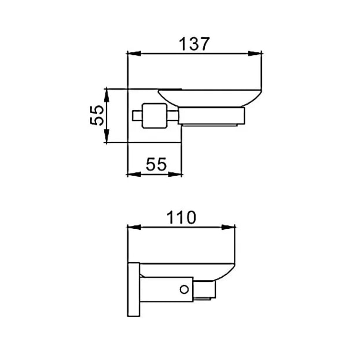 Мыльница с держателем f30302 (нерж.сталь), сатин (1/20/40) "frap"