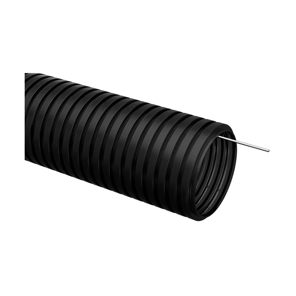 Труба гофрированная пнд d 20 мм с зондом (бухта 10 м) черная (1) "iek"