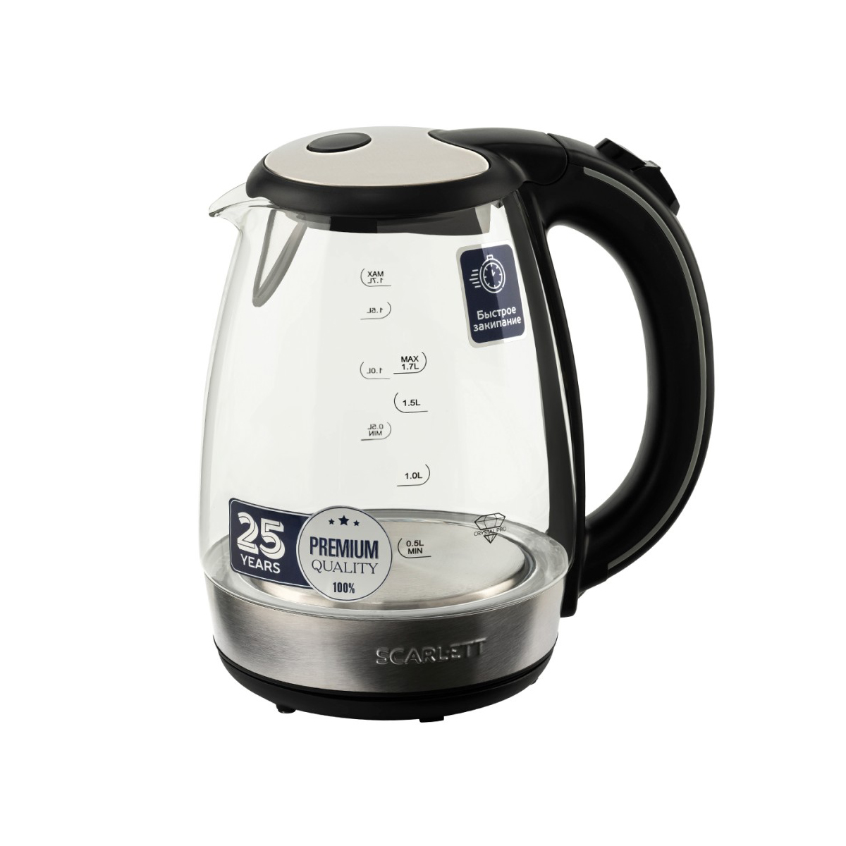 Чайник электр. sc-ek27g93 1,7 л стекло (1/8) "scarlett"