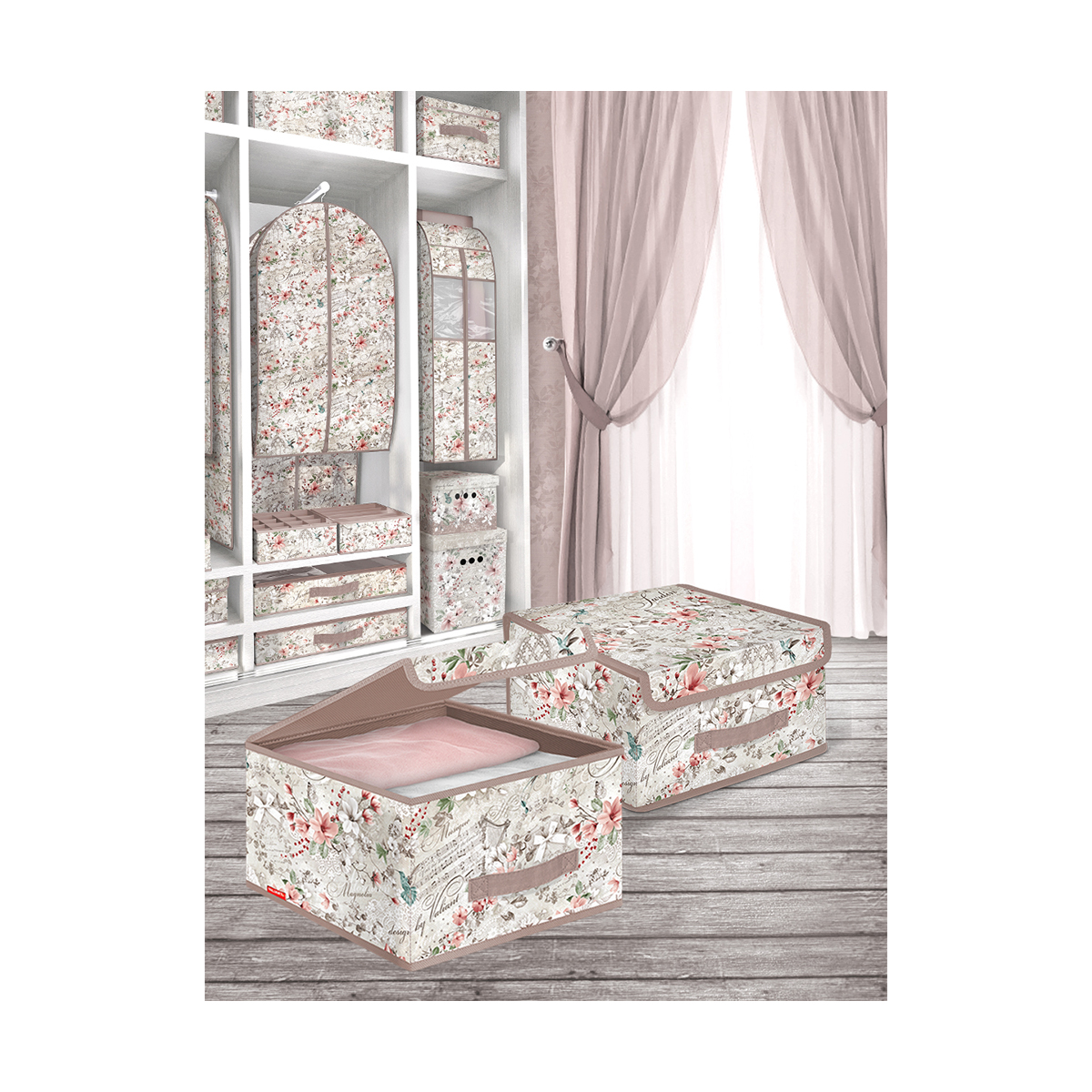 Короб для хранения "jardin" 28*30*16 см с крышкой (1/24) "valiant" jr-box-ls