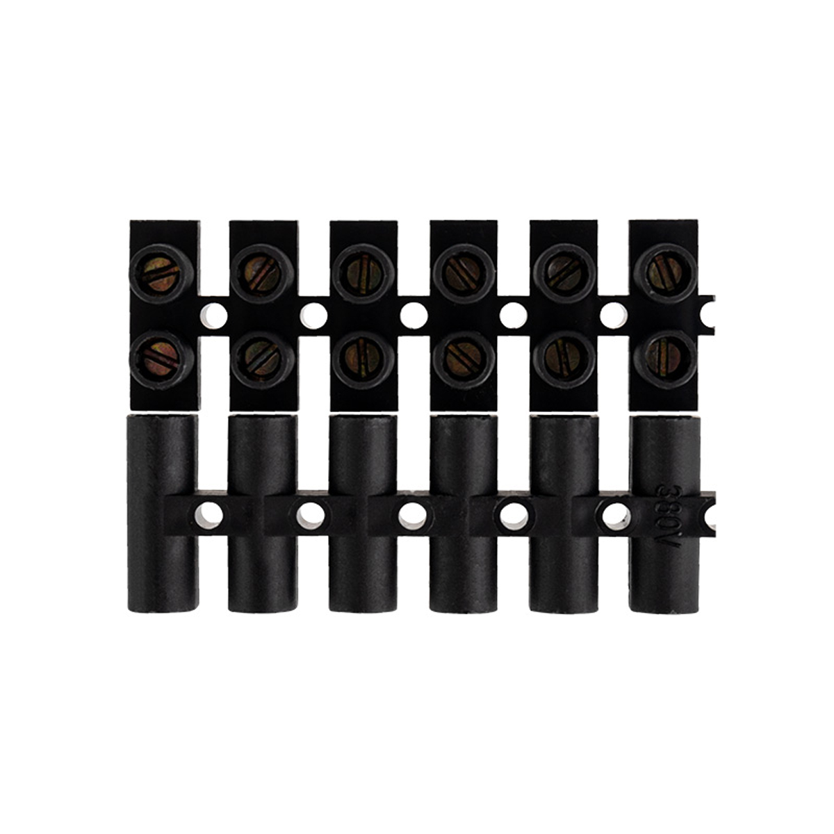 Колодка клеммная винтовая kв-14  20 a, полипропилен (черная) (1/50) "rexant" 07-5014-2-7