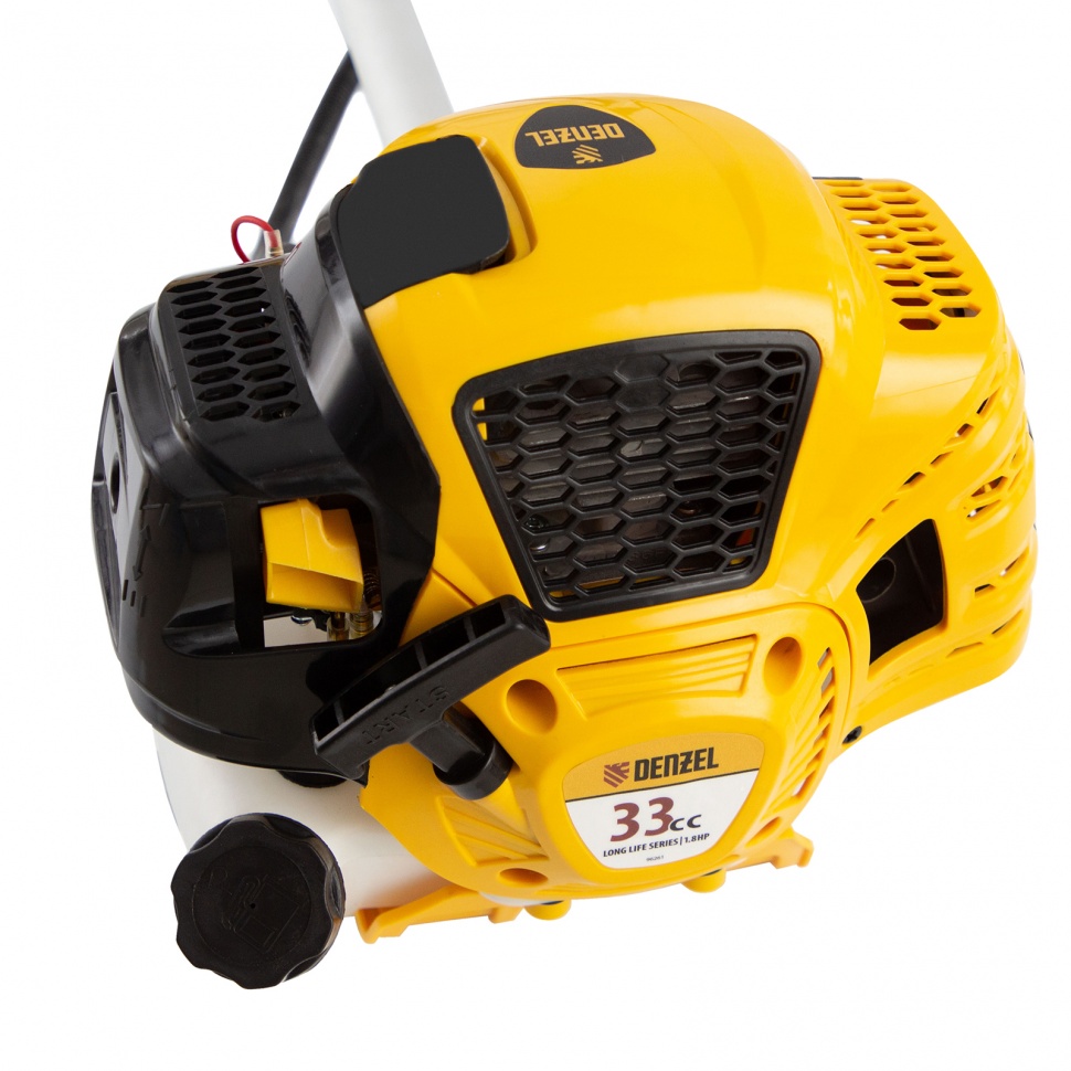 Триммер бензиновый DTL-33, 33 см3, неразъемная штанга, состоит из 2 частей Denzel (96261)