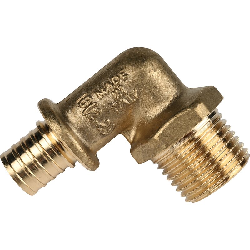 Угол переходной 16 x 1/2" НР аксиальный для труб PE-X STOUT