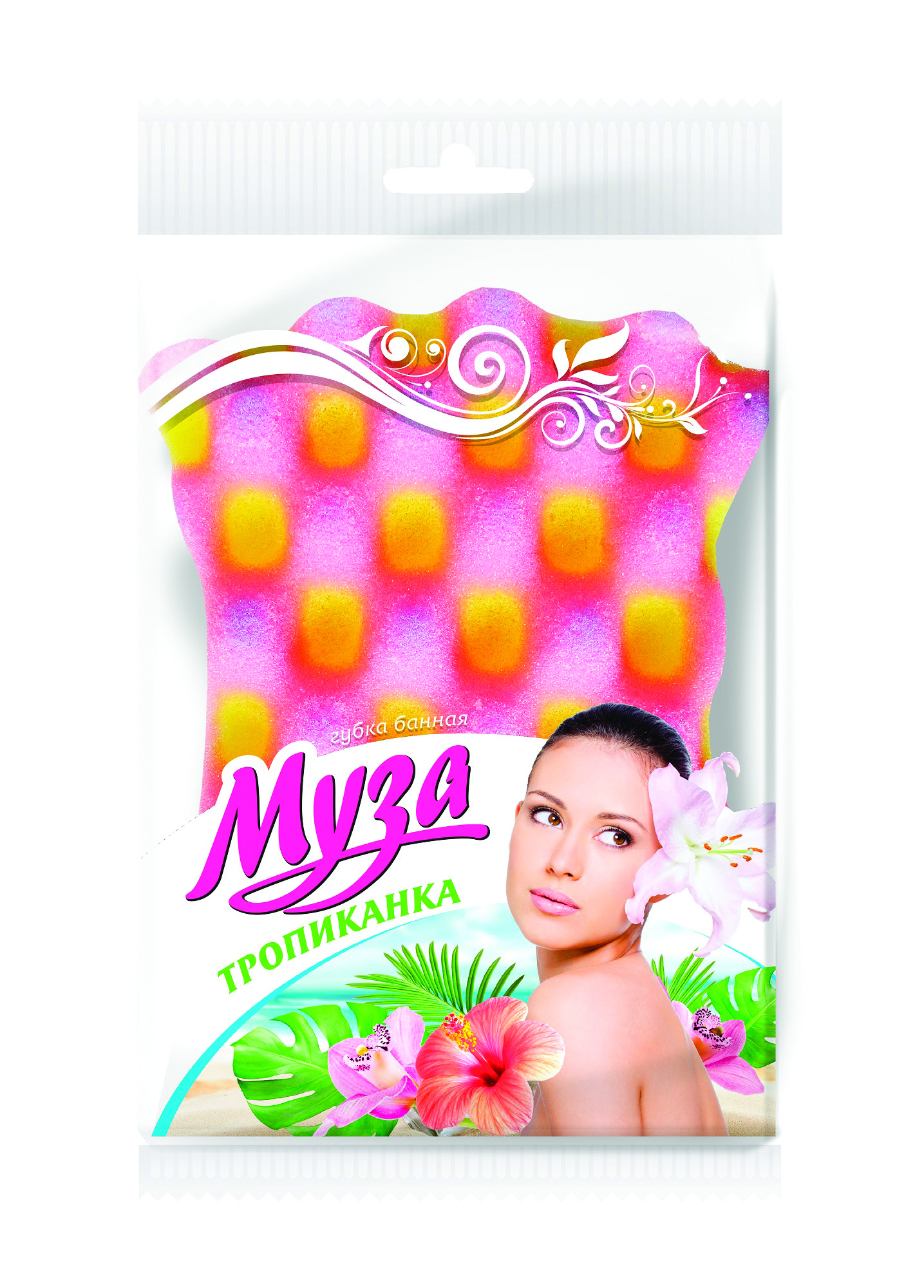 Губка банная "тропиканка" (1/36) "мелочи жизни" 1044 cd