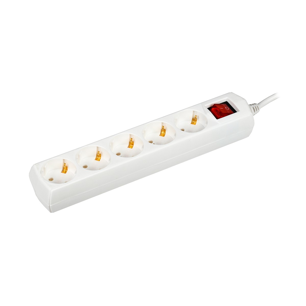 Удлинитель с заземл. и выключ. 5 розеток, 2p+pe/1,5 м 3*1 мм, 10а (1/40) "generica"