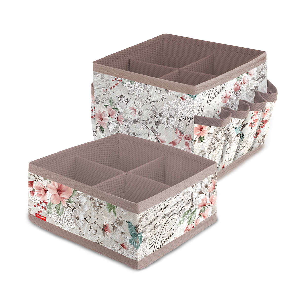 Органайзеры для косметики и аксес. "jardin" 2 шт. (15*15*12; 15*15*7 см) (1/24) "valiant" jr-s4s4