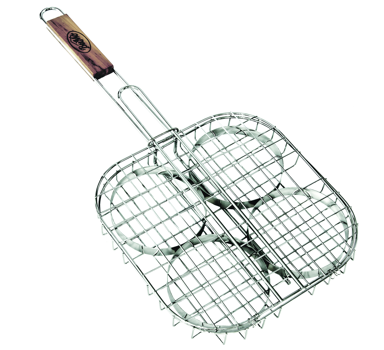 Решетка-гриль для гамбургеров 26*26 см дерев. ручка (1/24)  095-2626