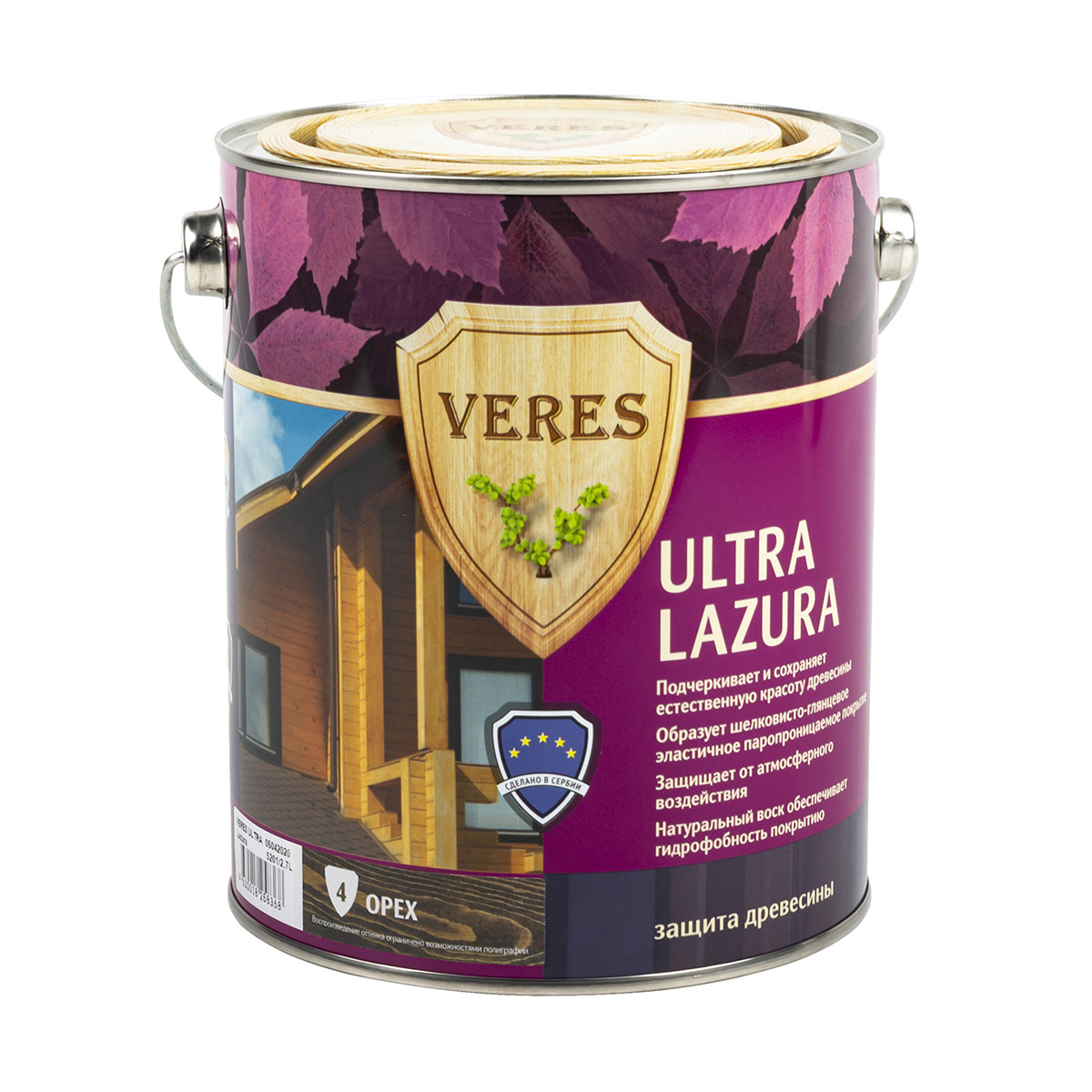 Верес ультра лазура № 4 орех  2,7 л (1/4) "veres"