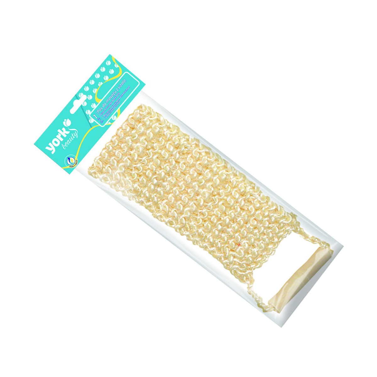 Мочалка из сизаля лента, с деревянными ручками (1/24) "york"