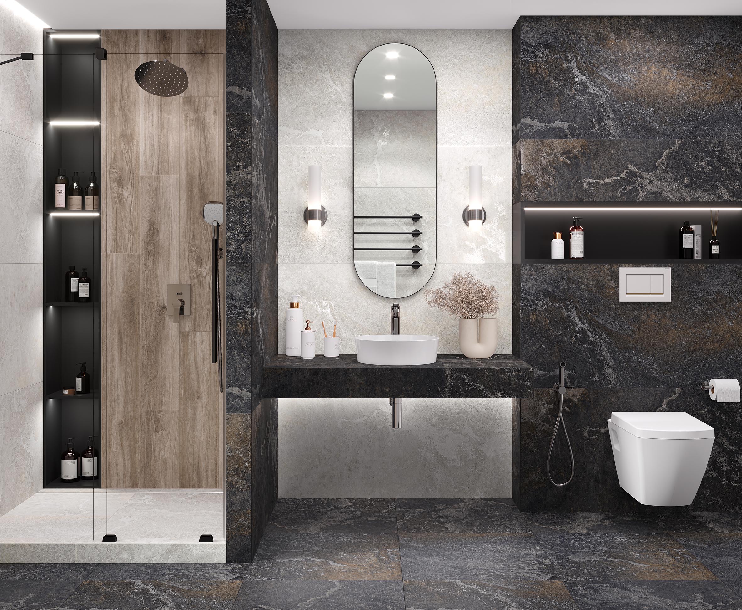 Blaze nero керамогранит графитовый сатинированный карвинг 60x120