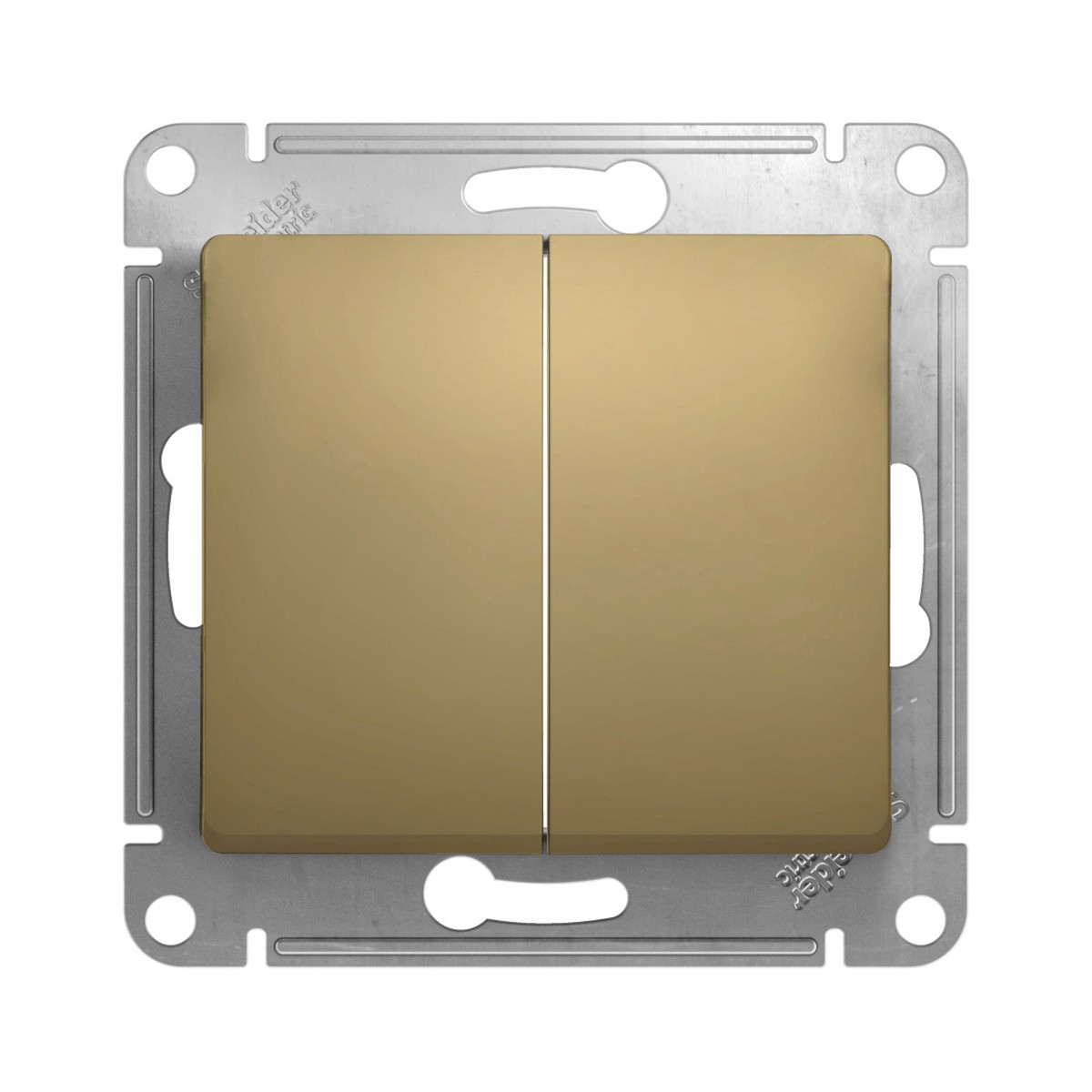 Выключатель "glossa" 2-х кл. (механизм) 10а, титан (1/20/160) "schneider"