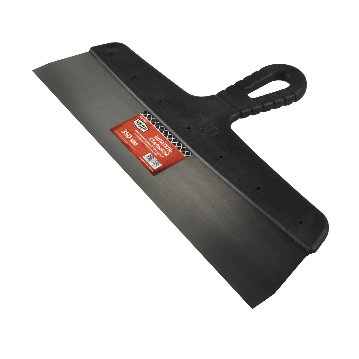 Шпатель фасадный стальной  350 мм пластм. ручка (12/120) "кедр"  039-0350