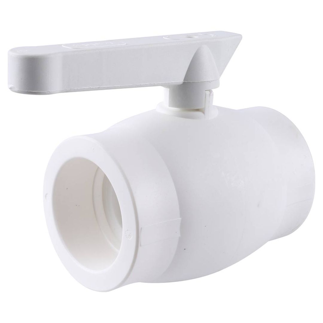 Кран шаровый KALDE 20 мм с рычагом полипропилен PP белый