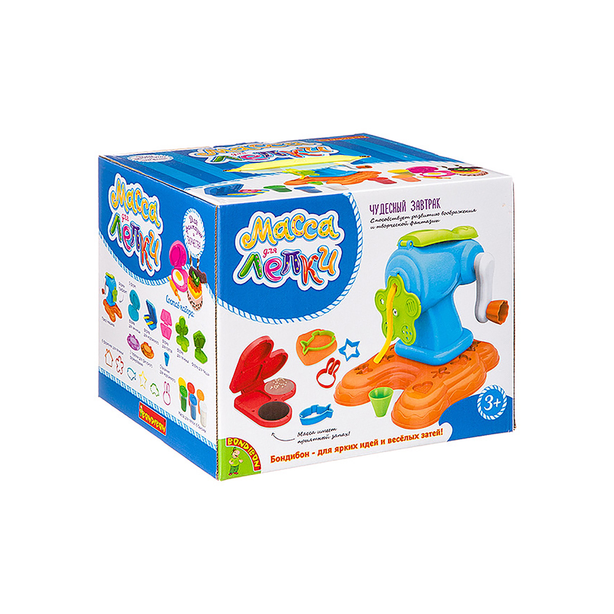 Набор с массой для лепки "чудесный завтрак" форма-трафарет 25 предм. "bondibon" вв3315