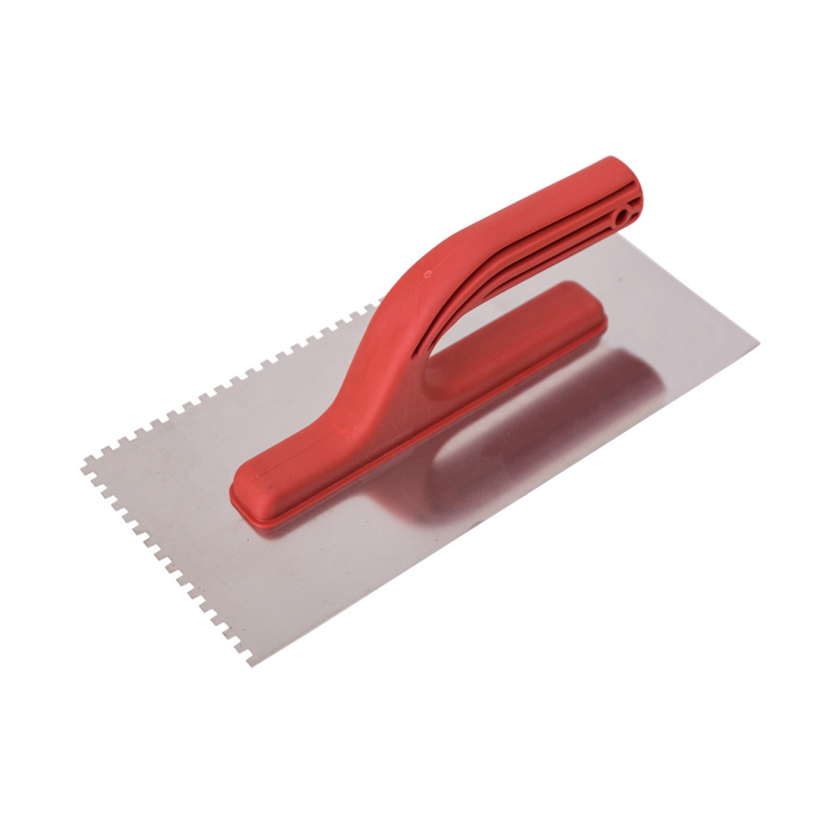 Гладилка зубчатая нержав. 270 x 130 мм зуб 4 х 4 мм пвх ручка (1/10/50) "beorol"