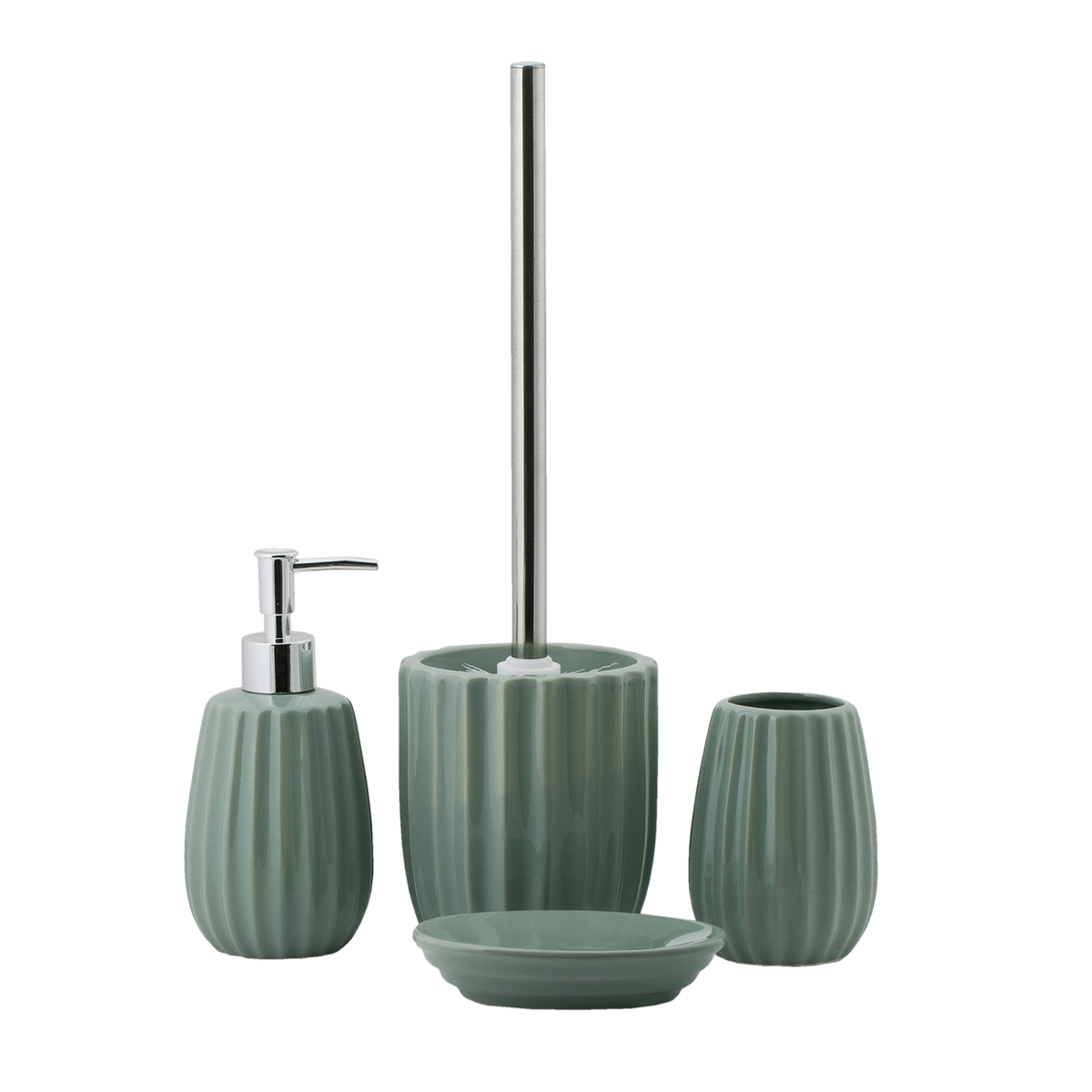 Дозатор для жидкого мыла "roya" керамика (зеленый) (1/12) "swensa" swtk-8054grn-a