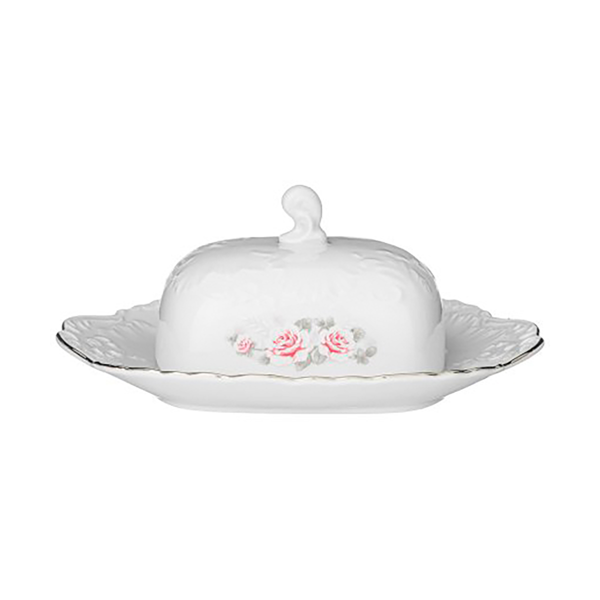 Масленка "rococo" бледная роза (1/12) "cmielow" omdz23-рококо-44