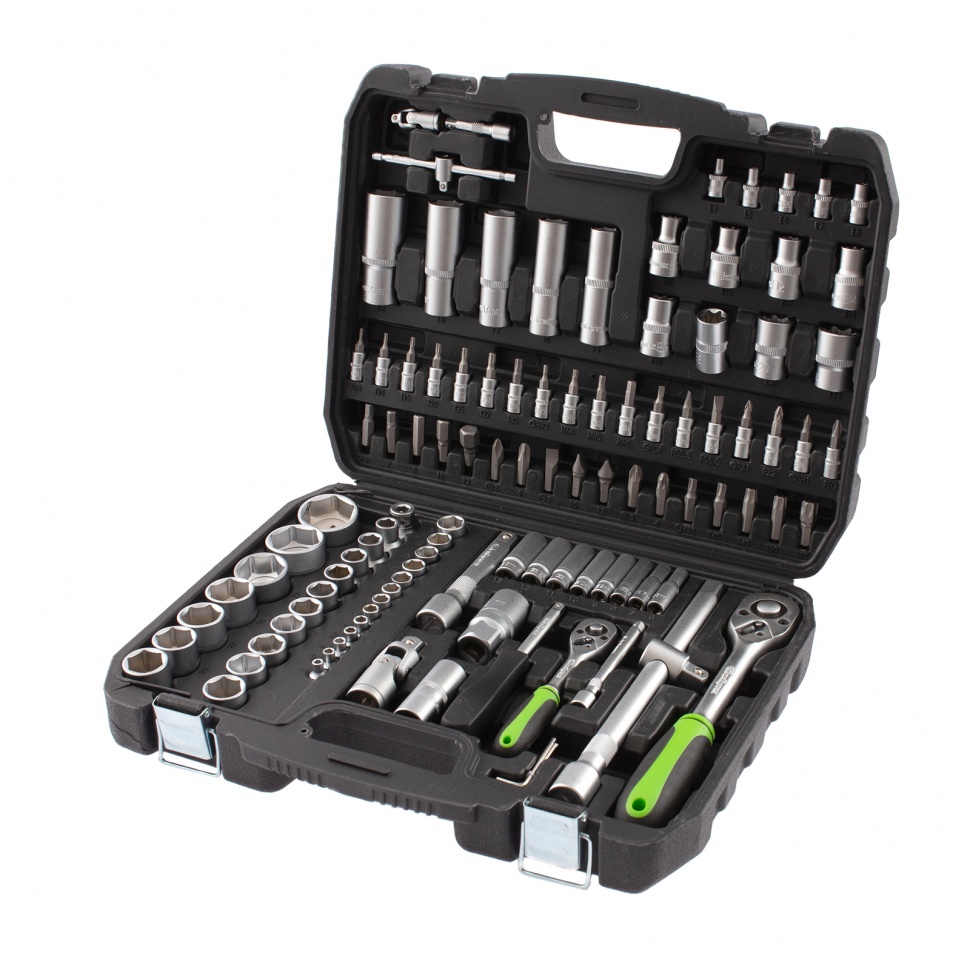 Набор инструмента 108 предметов, 1/2", 1/4" Сибртех (13498)