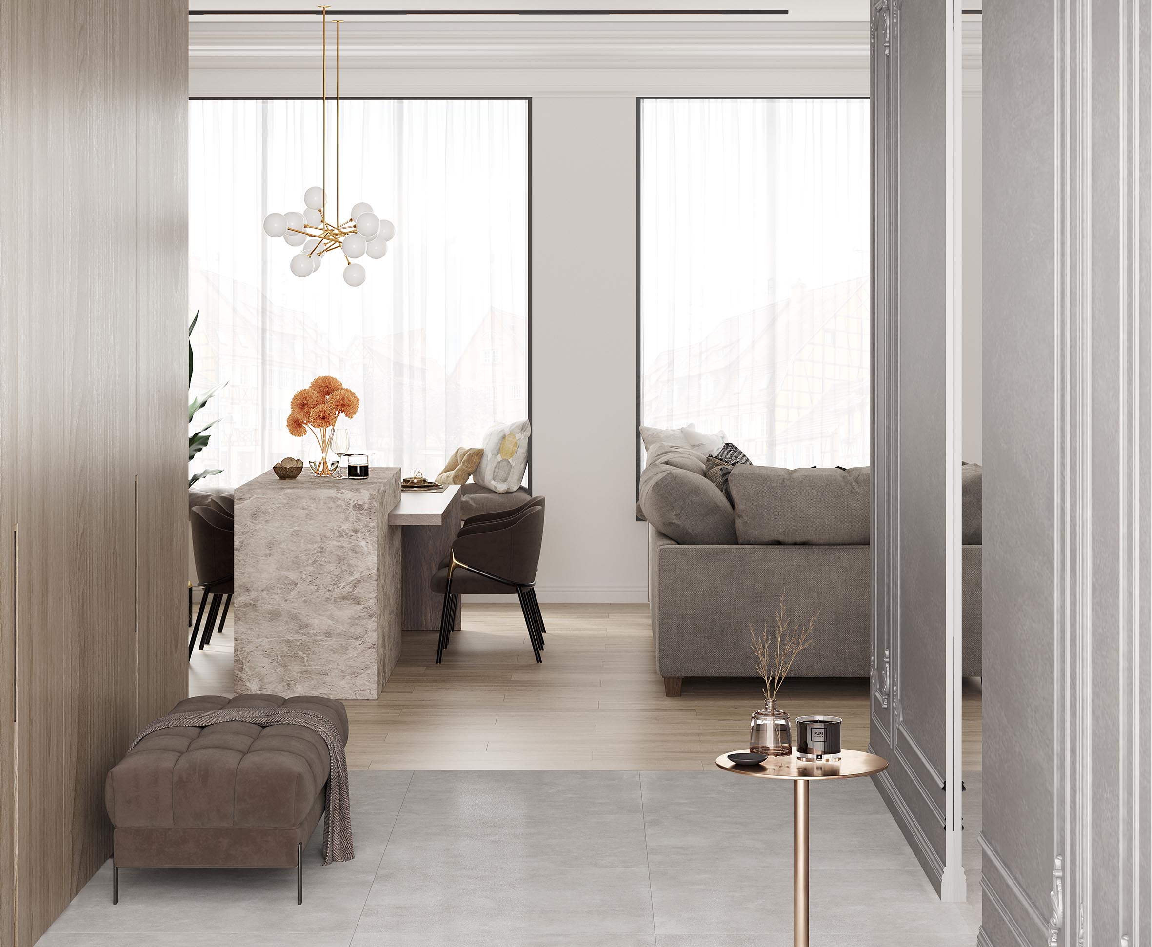 Tuscandy light grey керамогранит лаппатированный 80x80