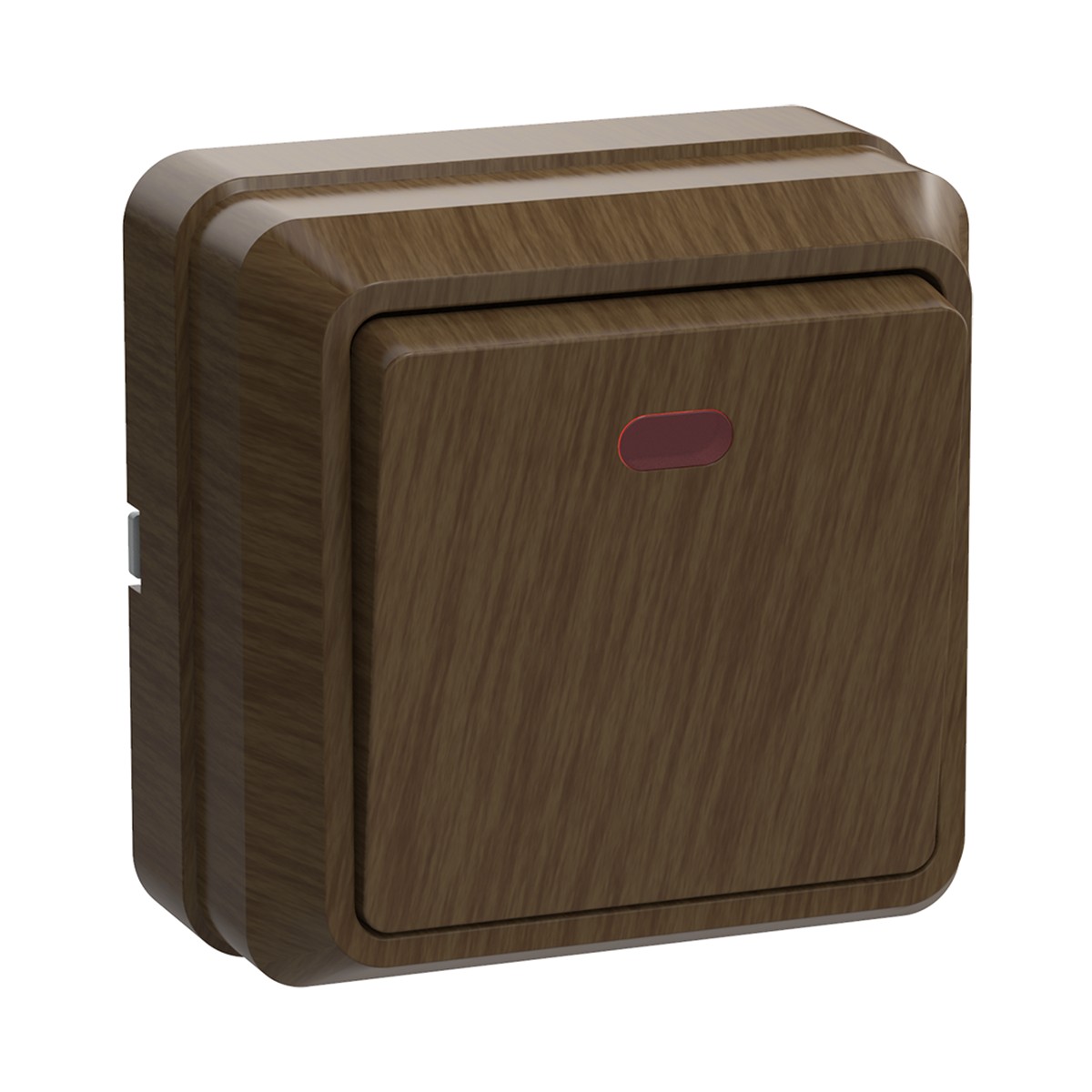 Выключатель открыт. уст. "октава" 1 кл. с индикатором вс20-1-1-од, 10а, дуб (1/36/432) "iek"