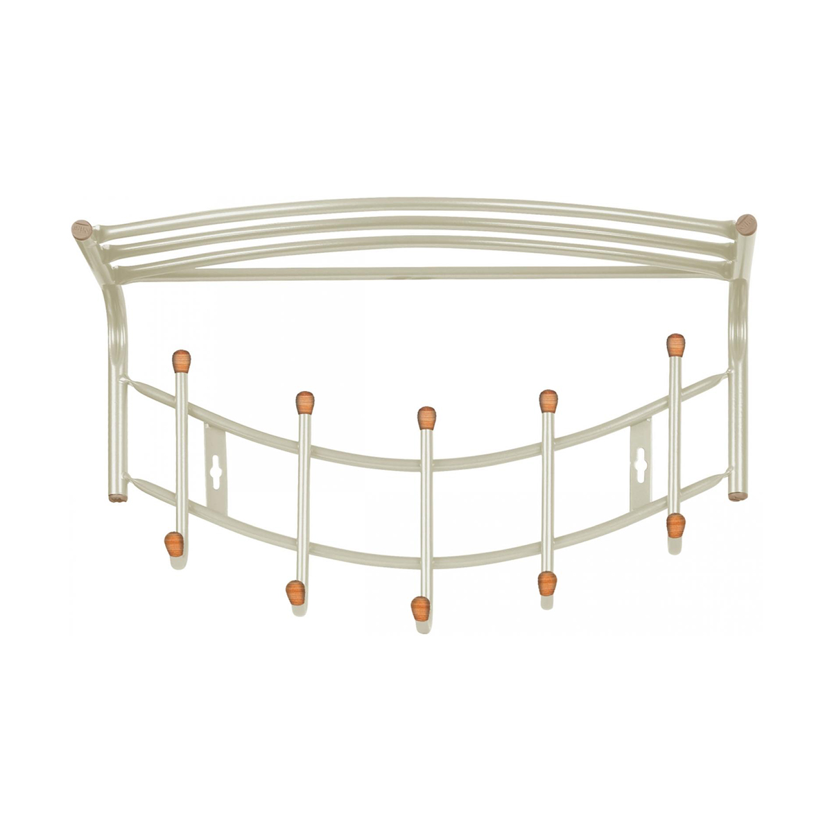 Вешалка настенная с полкой (5 крюч.) внп4д/б (бежев. металлик) 52,5 х 30 х 23,5 см (1/5) "ника"