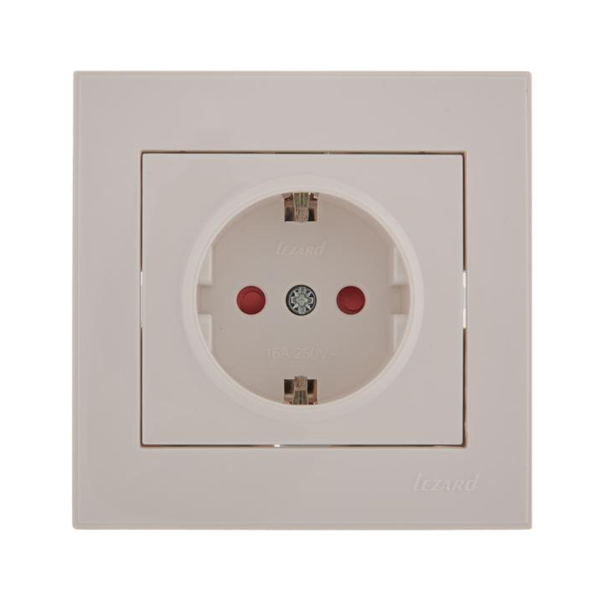 Розетка "rain" 1 местн. с заземл, с шторками (керамика) белый (1/10/120) "lezard" 703-0202-124