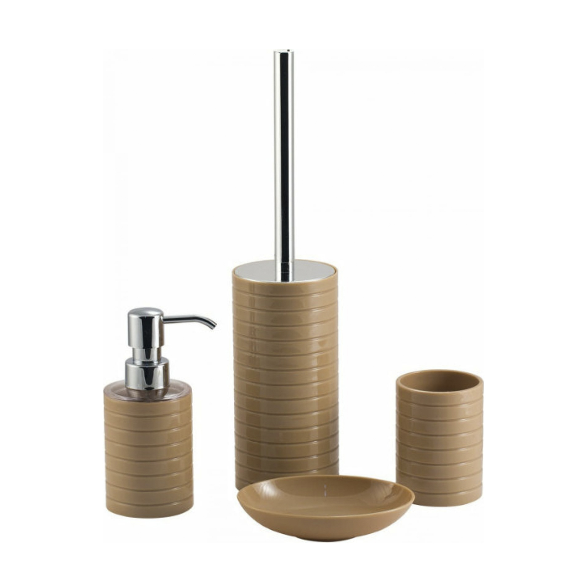 Туалетный набор "trento" ерш с подставкой, пласт. (бежевый) (1/6) "swensa" swp-0680bg-e