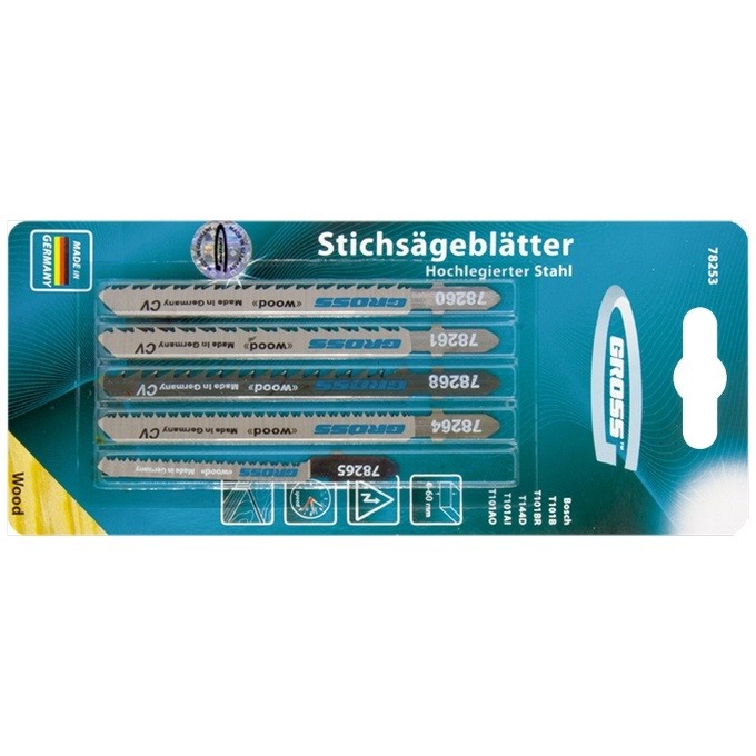 Набор полотен для электролобзика по дереву, 5 шт Gross (78253)