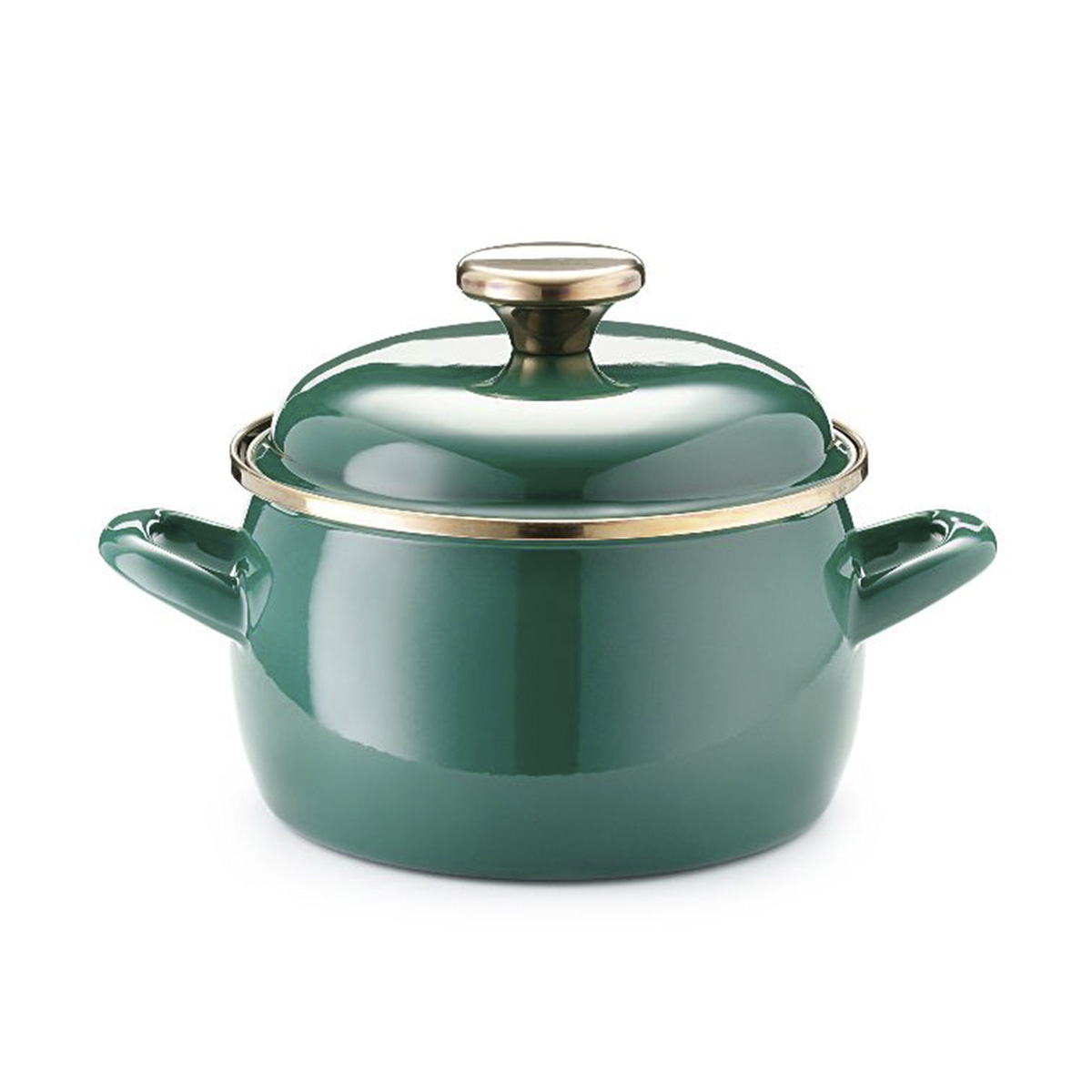 Кастрюля эмалиров. "solo" 2,4 л, 16 см металл. крышка (1/8) "metrot"