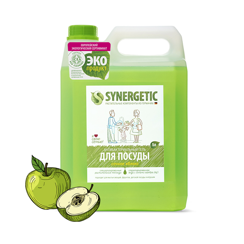 Средство для мытья посуды (яблоко)  5 л (1/4) "синергетик"
