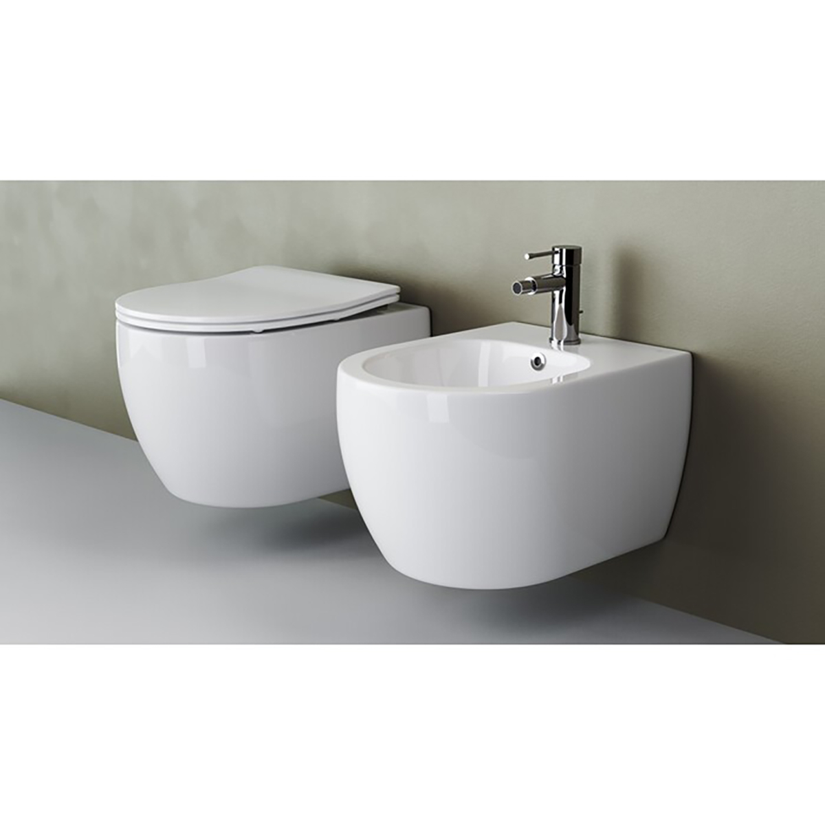 Унитаз подвесной "play rimless" белый "ceramica nova" cn3001