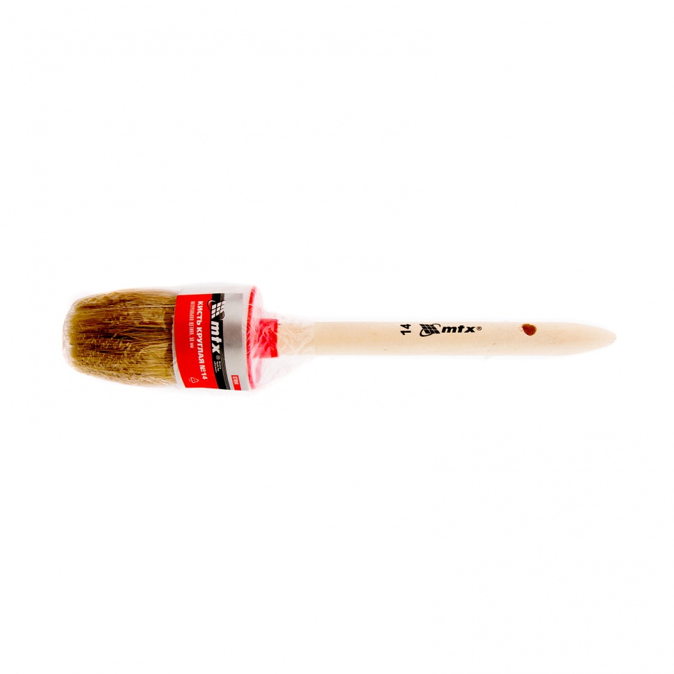 Кисть круглая №14 (50 мм), натуральная щетина, деревянная ручка MTX (82084)