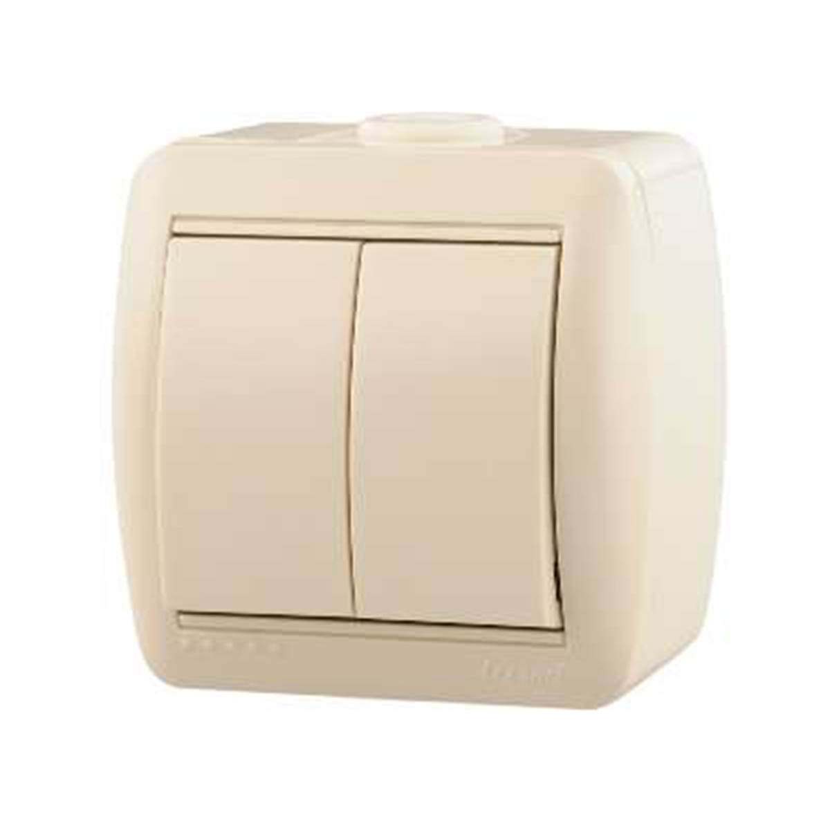 Выключатель открыт. уст. "nata" 2-х кл., кремовый (1/10/120) "lezard" 710-0300-101