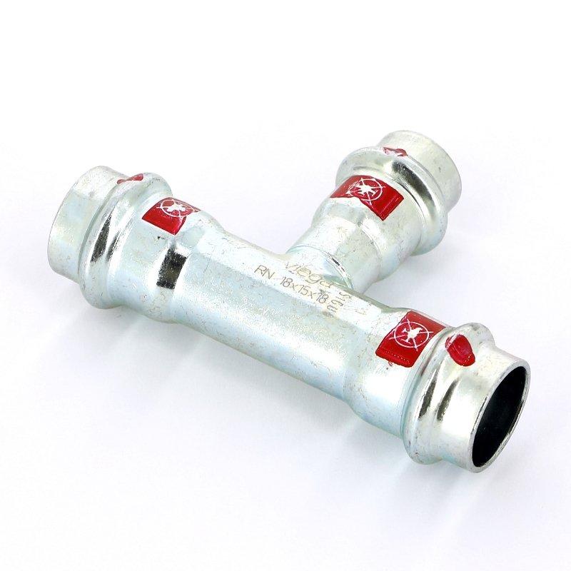 Тройник пресс 18x15x18 оцинкованная сталь Prestabo VIEGA