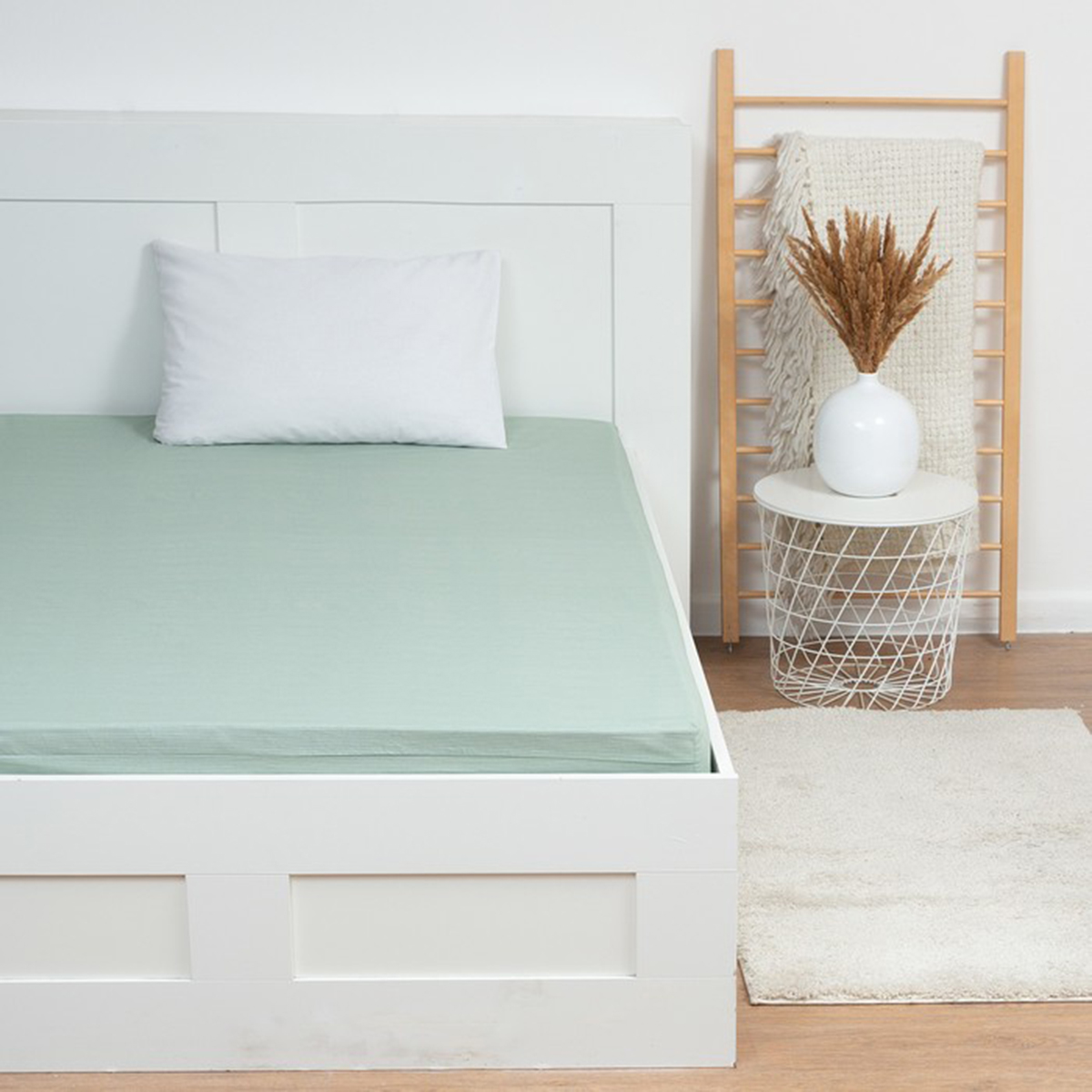 Простыня на резинке "этель" 160*200*25 см мятный (поплин) (1) 9233631