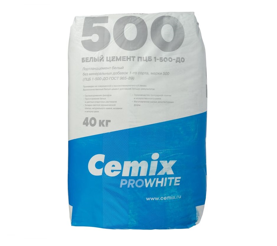 Белый цемент М500 Д0 CEMIX 40 кг