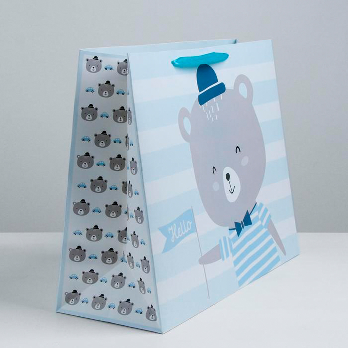 Пакет подарочный ламинир. "hello" 49*40*19 см (1/120) "дарите счастье" 3860965