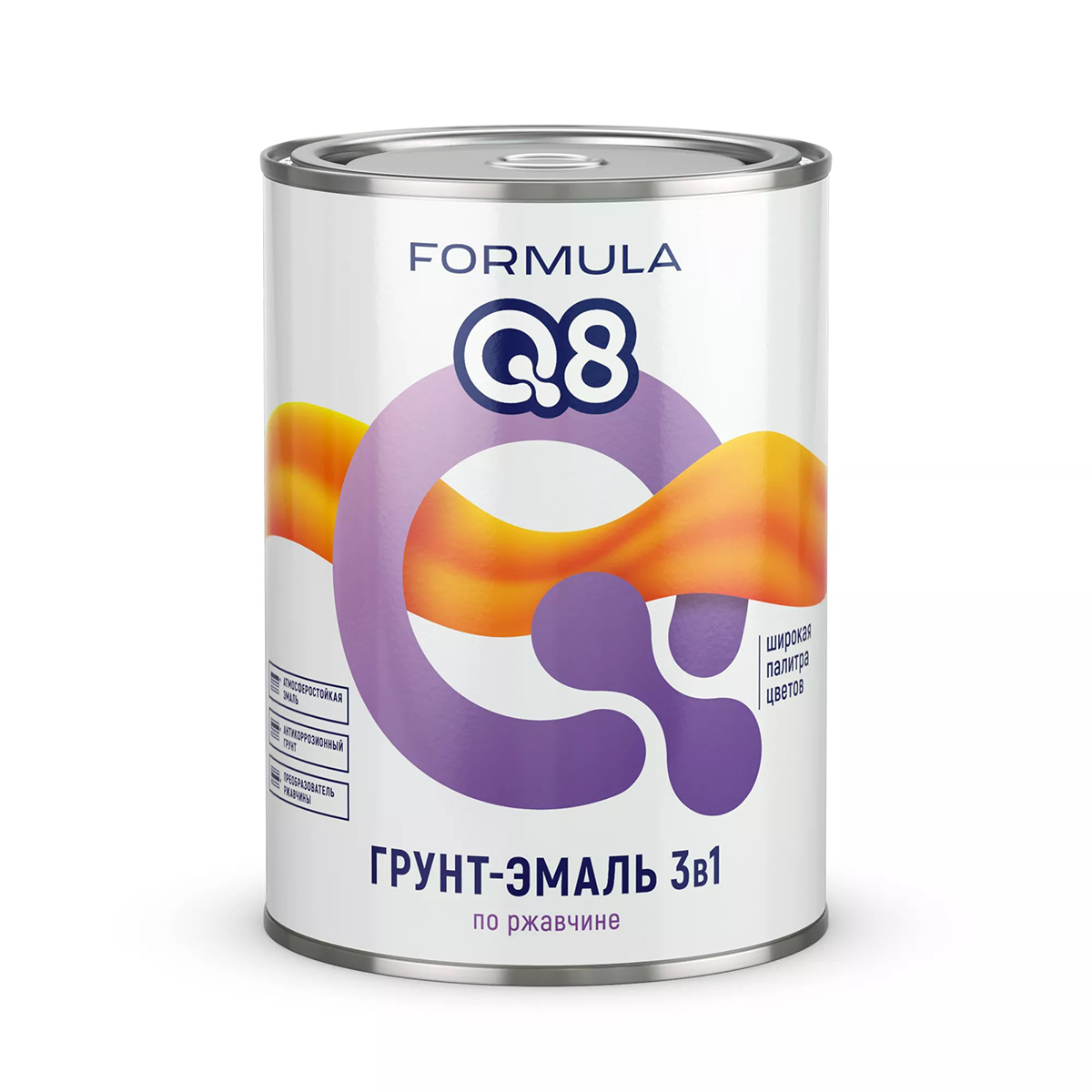 Грунт- эмаль по ржавчине "formula q8"  вишневая  0,9 кг (1/14)