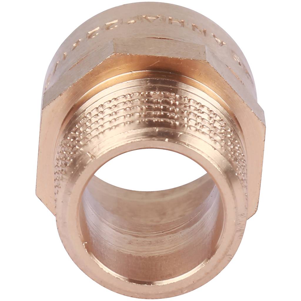 Муфта 22х1/2" переходная (НР) под пайку с наружной резьбой SANHA бронзовая 142432212