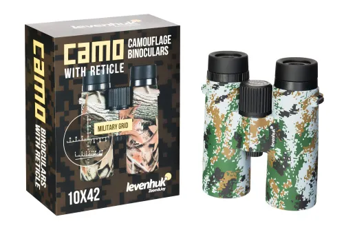 Бинокль камуфляжный Levenhuk Camo 10x42 с сеткой