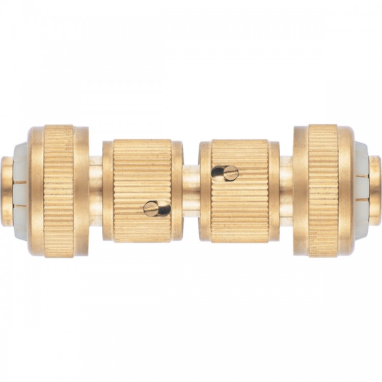 Набор для соединения шлангов 3/4, переходник, 2 соединителя, аквастоп, латунный Palisad (66211)