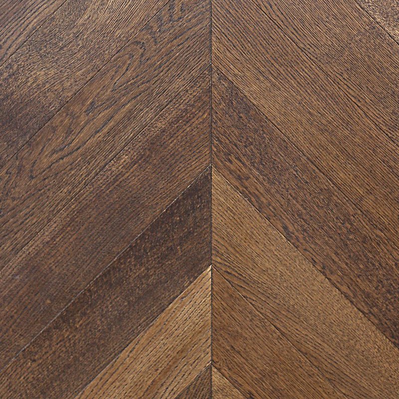 Wood Bee Chevron Дуб Шоколад браш матовый Chocolate, UV-лак gloss 5-9% (левая)