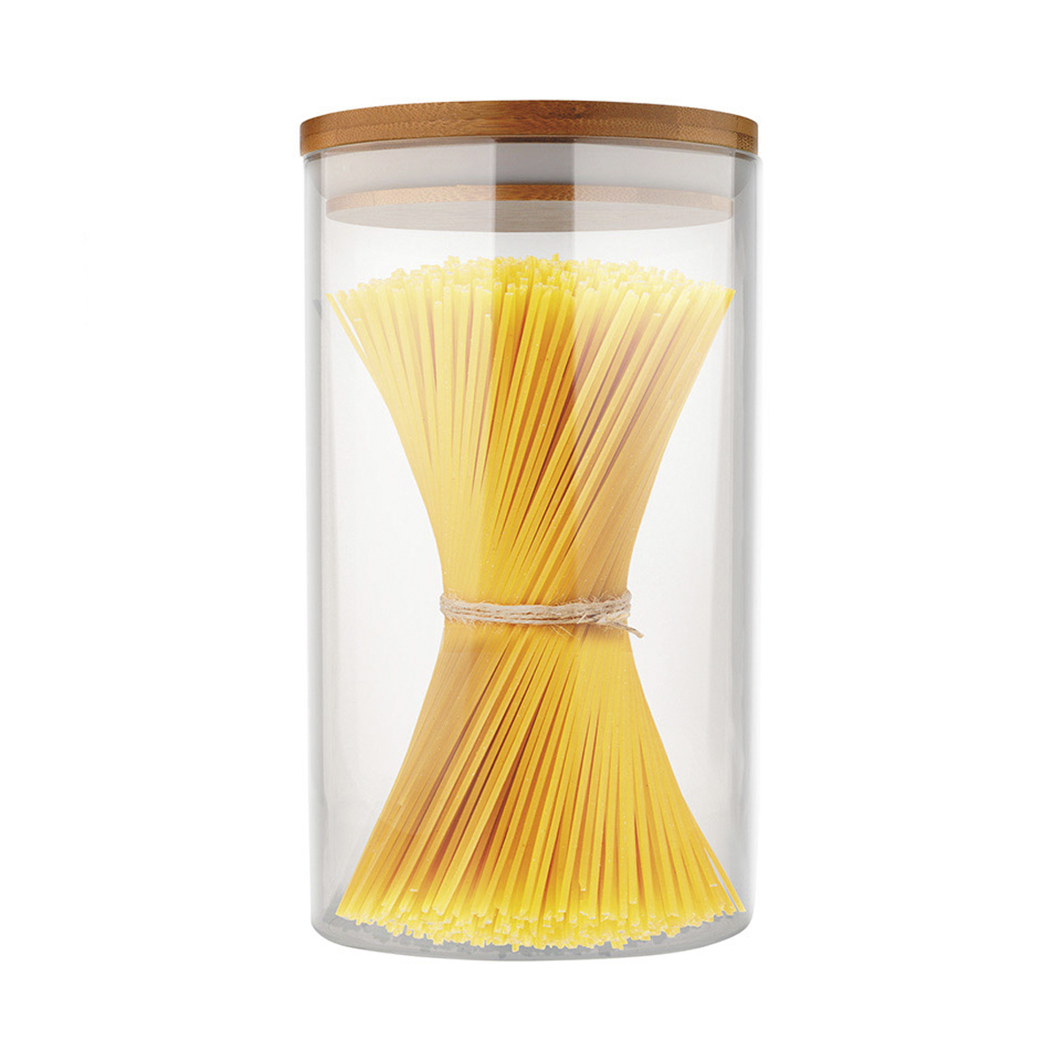 Банка для сыпучих продуктов "bambu" 0,6 л стекло, крышка бамбук (1/24) "mallony"