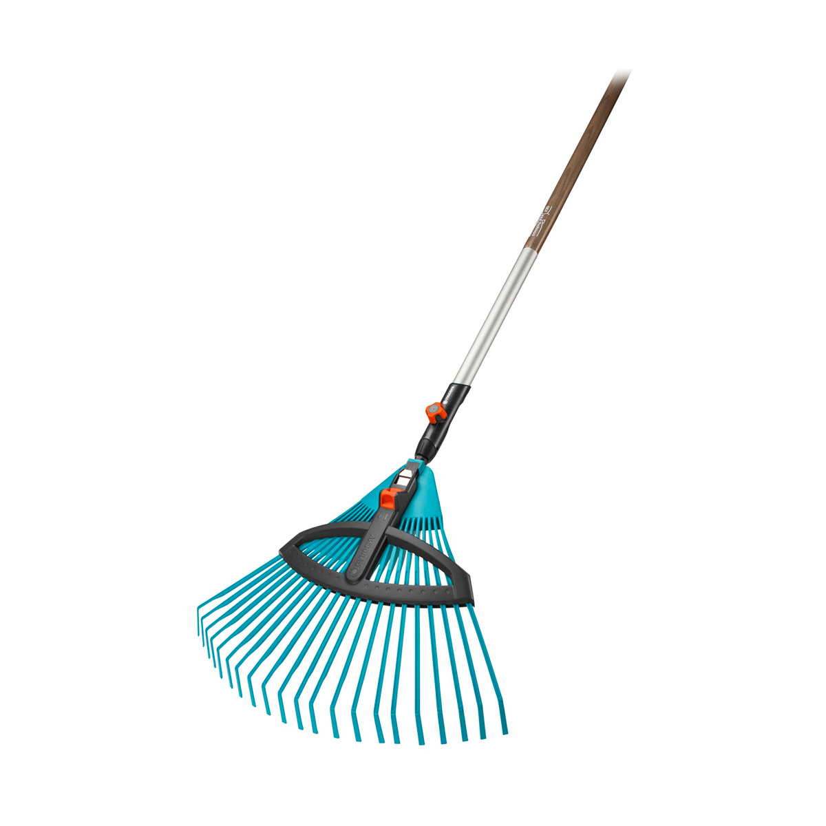 Грабли веерные пласт. регулир. (для комбисистемы) с дерев. черенком (1/20) "gardena" 03099-30.000.00