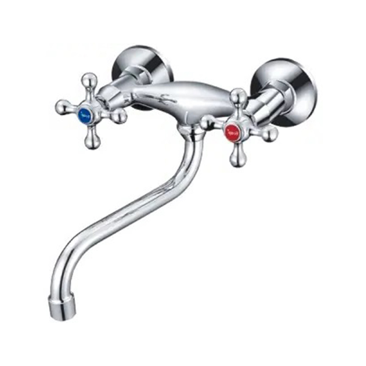 Смеситель для кухни (настенный) f4608 поворотн. излив, двухвентильный, хром (1/10) "frap"