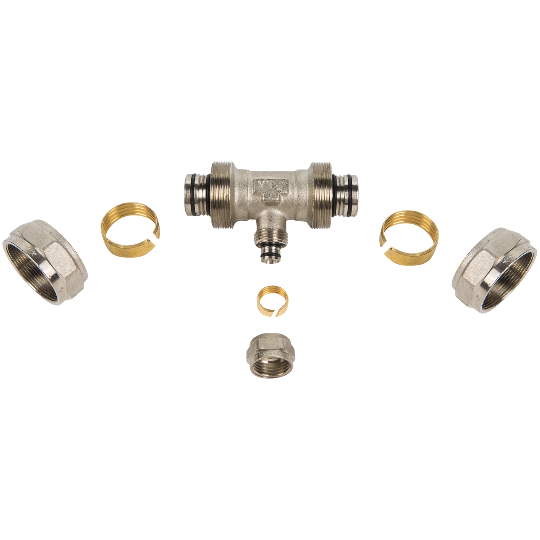 Тройник обжимной для металлополимерных труб 32 х 16 х 32 мм VALTEC